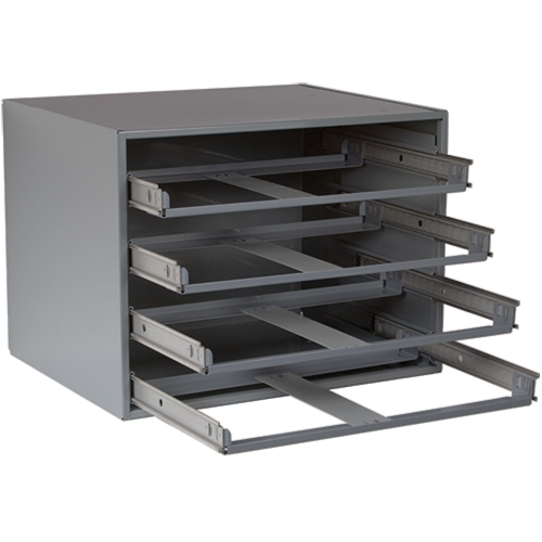 Compartment Box Cabinets, Steel, 4 Slots, 20" W x 15-3/4" D x 15" H, Grey R.M.G. Prévention