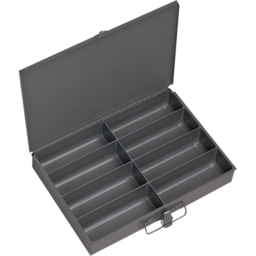 Compartment Scoop Boxes, Steel, 8 Slots, 13-3/8" W x 9-1/4" D x 2" H, Grey R.M.G. Prévention