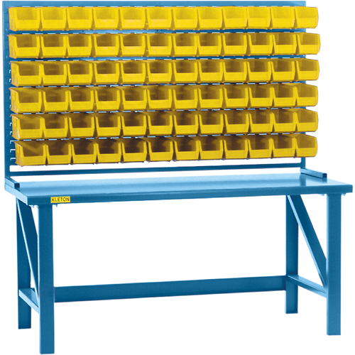 Louvered Rack with Bins, 36 Bins, 72" W x 15" D x 40" H R.M.G. Prévention