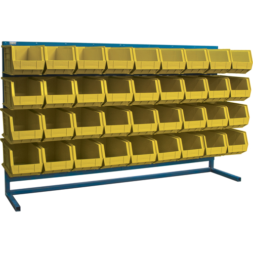 Louvered Rack with Bins, 36 Bins, 72" W x 15" D x 40" H R.M.G. Prévention