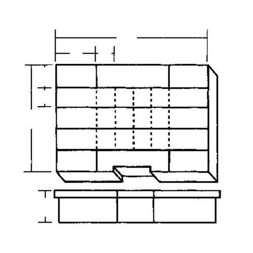 Boîte &agrave; compartiments, Plastique, 24 compartiments, 15-1/2" la x 11-3/4" p, 2-1/2" h, Gris R.M.G. Prévention