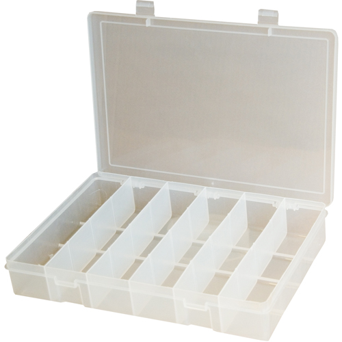 Compact Polypropylene Compartment Cases, 11" W x 6-3/4" D x 1-3/4" H, 6 Compartments R.M.G. Prévention