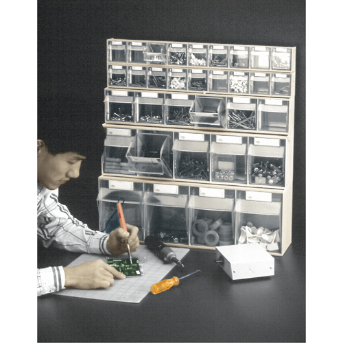 Syst&egrave;me de casiers modulaires Tip-Out, 23-5/8" la x 2-1/2" p x 3-1/8" h, 9 tiroirs R.M.G. Prévention