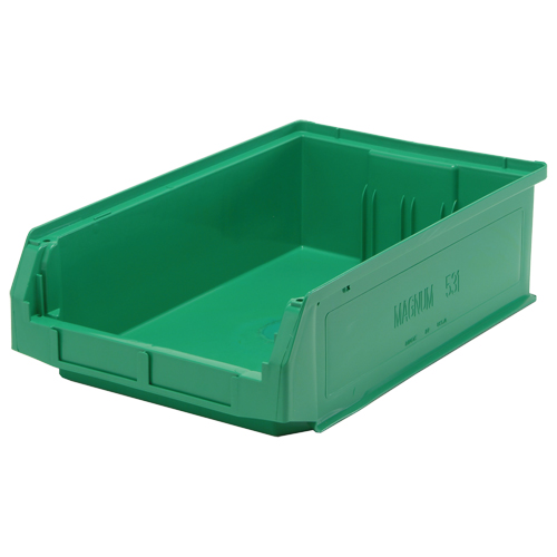Giant Stacking Containers, 12.375" W x 19.75" D x 5.875" H, Green R.M.G. Prévention
