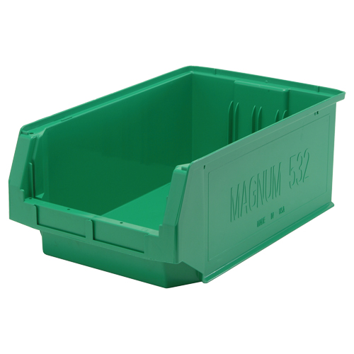 Giant Stacking Containers, 12.375" W x 19.75" D x 7.875" H, Green R.M.G. Prévention