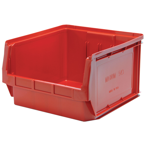 Contenants g&eacute;ants empilables, 18,375" la x 19,75" p x 11,875" h, Rouge R.M.G. Prévention