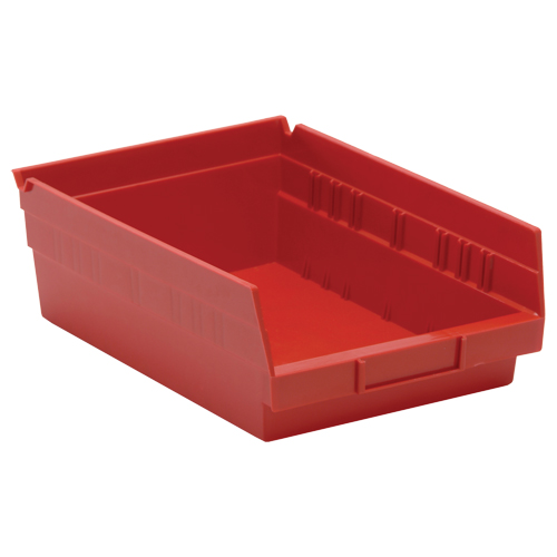 Bacs de rangement pour tablettes, 8-3/8" la x 4" H x 11-5/8" p, Rouge, Capacit&eacute; 30 lb R.M.G. Prévention