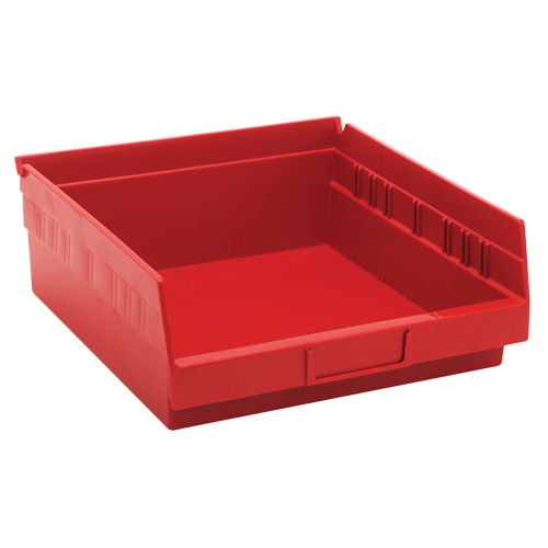Bacs de rangement pour tablettes, 11-1/8" la x 4" H x 11-5/8" p, Rouge, Capacit&eacute; 30 lb R.M.G. Prévention