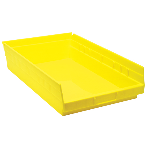 Shelf Bins, 11-1/8" W x 4" H x 17-7/8" D, Yellow, 40 lbs. Capacity R.M.G. Prévention