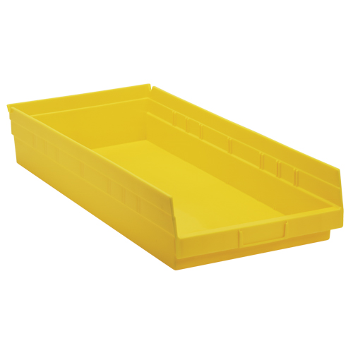 Shelf Bins, 11-1/8" W x 4" H x 23-5/8" D, Yellow, 50 lbs. Capacity R.M.G. Prévention