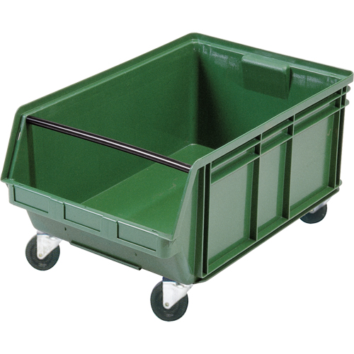 Bac g&eacute;ant empilable et mobile, 11-7/8" ha x 18-3/8" la x 29" p, Capacit&eacute; de 150 lb, Vert R.M.G. Prévention