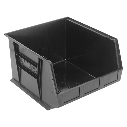 Bacs ultra empilable & suspendable, 16-1/2" la, 11" h x 18" p, Noir R.M.G. Prévention