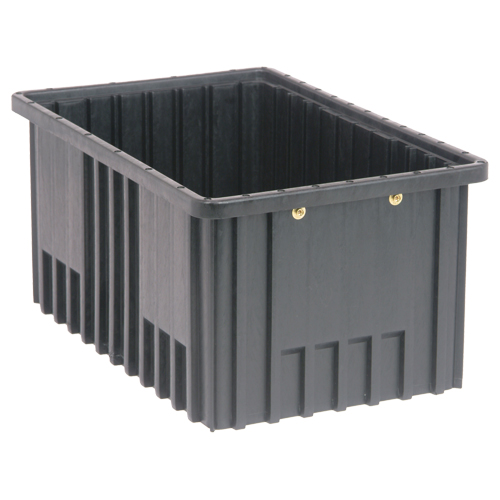 Conductive Dividable Grid Containers, Polypropylene, 10-7/8" W x 16-1/2" D x 8" H, Black R.M.G. Prévention
