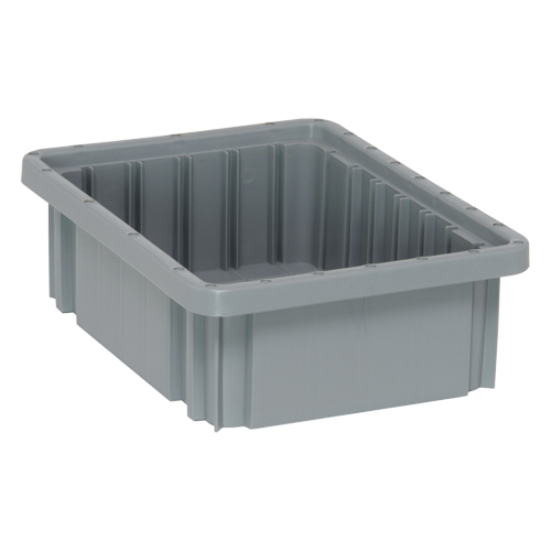 Contenants Divider Box, Plastique, 10,9" la x 8,3" p x 3,5" h, Gris R.M.G. Prévention