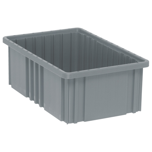 Divider Box&reg; Containers, Plastic, 16.5" W x 10.9" D x 6" H, Grey R.M.G. Prévention