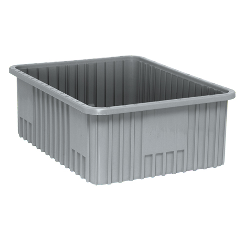 Divider Box&reg; Containers, Plastic, 22.5" W x 17.5" D x 8" H, Grey R.M.G. Prévention