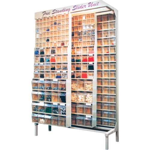 Free Standing Slider System, 48" W x 18" D x 77" H, 56 Bins R.M.G. Prévention