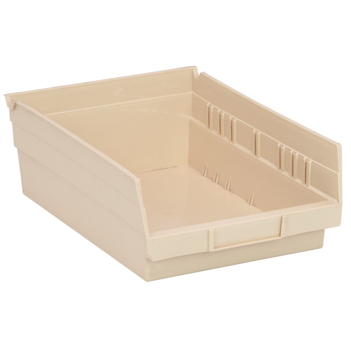 Economy Shelf Bin, 8-3/8" W x 4" H x 11-5/8" D, Ivory R.M.G. Prévention