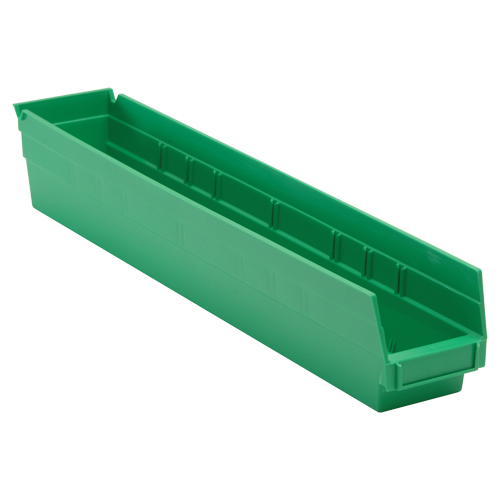 Economy Shelf Bin, 4-1/8" W x 4" H x 23-5/8" D, Green R.M.G. Prévention