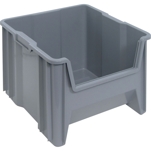 Giant Stacking Containers, 16.5" W x 17.5" D x 12.5" H, Grey R.M.G. Prévention