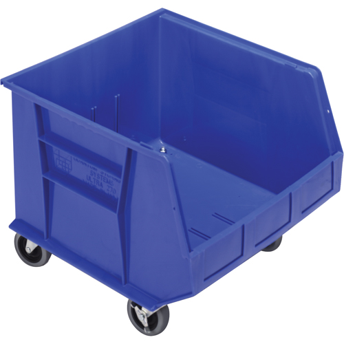 Mobile Bin, 14" H x 16-1/2" W x 18" D, 75 lbs. Capacity, Blue R.M.G. Prévention