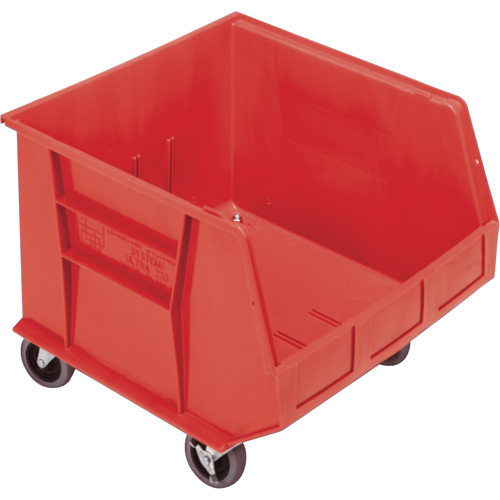 Mobile Bin, 14" H x 16-1/2" W x 18" D, 75 lbs. Capacity, Red R.M.G. Prévention