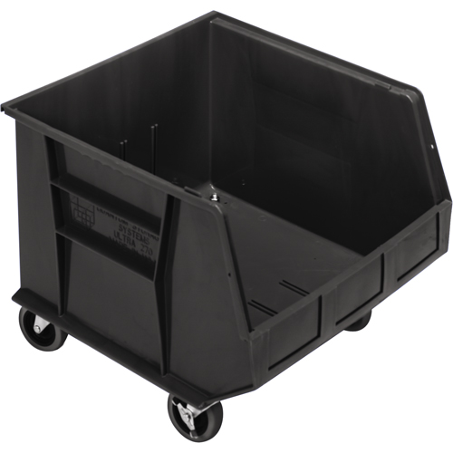 Mobile Bin, 14" H x 16-1/2" W x 18" D, 75 lbs. Capacity, Black R.M.G. Prévention