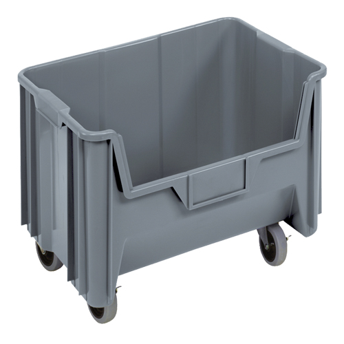 Bac g&eacute;ant mobile empilable, 12-7/16" ha x 19-7/8" la x 15-1/4" p, Capacit&eacute; de 250 lb, Gris R.M.G. Prévention