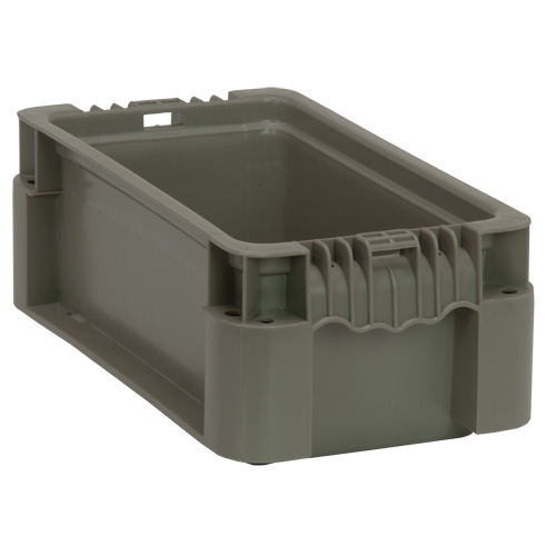 Collapsible Stacking Container, 7" W x 12" D x 5" H, Grey R.M.G. Prévention