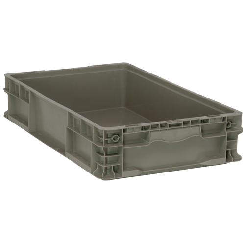 Collapsible Stacking Container, 15" W x 24" D x 5" H, Grey R.M.G. Prévention