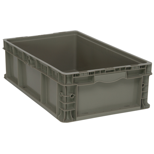 Collapsible Stacking Container, 15" W x 24" D x 7.5" H, Grey R.M.G. Prévention