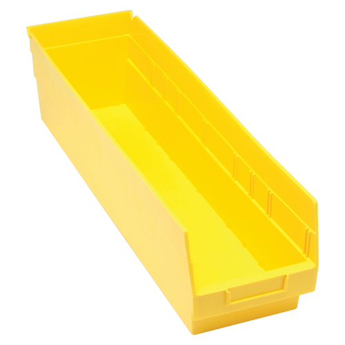 Bacs en plastique pour &eacute;tag&egrave;res Store More, 6-5/8" la x 6" H x 23-5/8" p, Jaune, Capacit&eacute; 90 lb R.M.G. Prévention