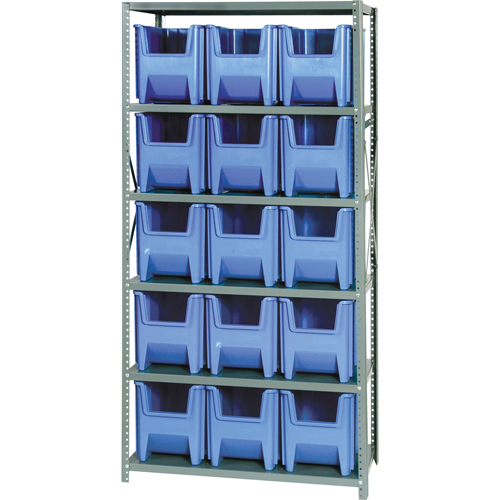 &eacute;l&eacute;ment de rayonnage avec bacs empilables, Acier, Sans boulons, Capacit&eacute; 800 lb, 36" la x 75" h x 18" p R.M.G. Prévention