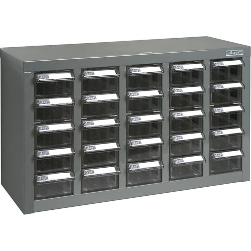 KPC-600 Parts Cabinet, Galvanized Steel, 25 Drawers, 23-1/10" x 8-7/10" x 13-4/5", Grey R.M.G. Prévention