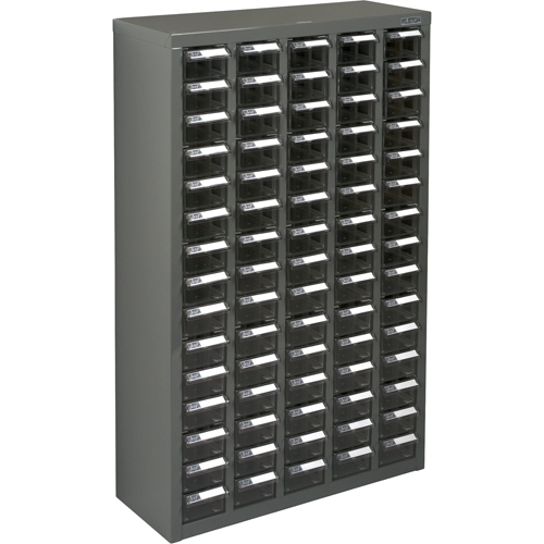 Casiers pour pi&egrave;ces KPC-600, Acier galvanis&eacute;, 75 tiroirs, 23-1/10" x 8-7/10" x 36-9/10", Gris R.M.G. Prévention