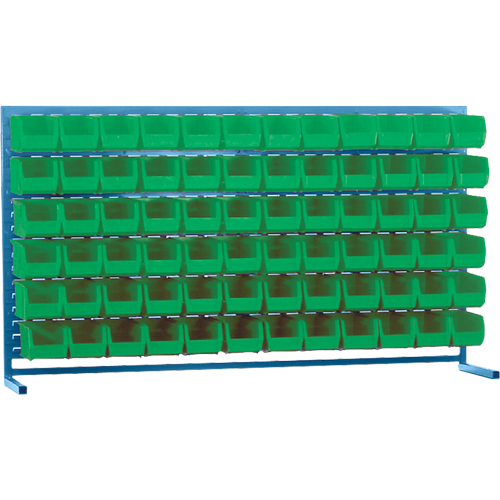 Louvered Rack with Bins, 72 Bins, 72" W x 15" D x 40" H R.M.G. Prévention