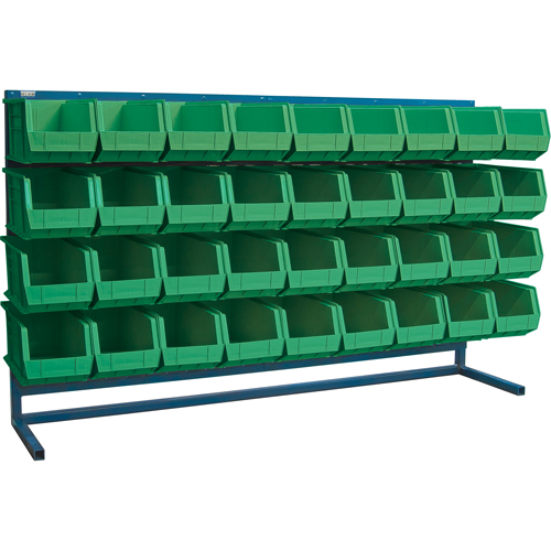 Louvered Rack with Bins, 36 Bins, 72" W x 15" D x 40" H R.M.G. Prévention