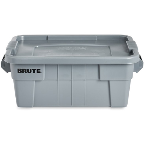 Brute Storage Tote with Lid, 27.88” D x 16.5” W x 10.7" H, 112 llbs. Capacity, Grey R.M.G. Prévention