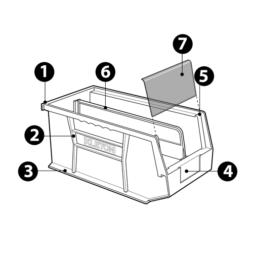 Bac empilable & &agrave; suspendre, 11" la, 5" h x 10-7/8" p, Jaune R.M.G. Prévention