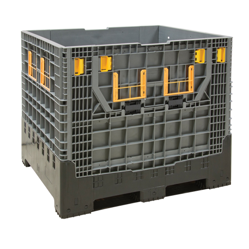 Collapsible Bulk Container, 47.2" L x 39.4" W x 39.4" H, Grey R.M.G. Prévention