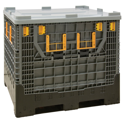 Collapsible Bulk Container, 47.2" L x 39.4" W x 39.4" H, Grey R.M.G. Prévention