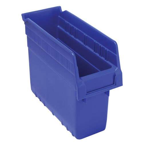 Store-Max Shelf Bins, 4-3/8" W x 8" H x 11-5/8" D, Blue, 44 lbs. Capacity R.M.G. Prévention