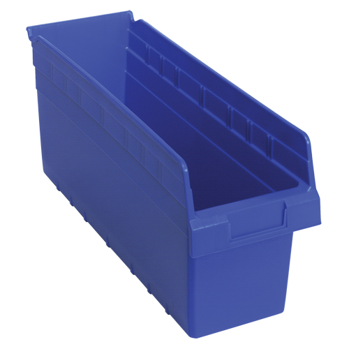 Bacs pour &eacute;tag&egrave;re Store-Max, 6-5/8" la x 8" H x 17-7/8" p, Bleu, Capacit&eacute; 56 lb R.M.G. Prévention