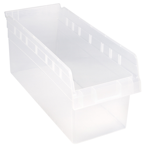 Bacs pour &eacute;tag&egrave;re Store-Max, 8-3/8" la x 8" H x 17-7/8" p, Transparent, Capacit&eacute; 56 lb R.M.G. Prévention