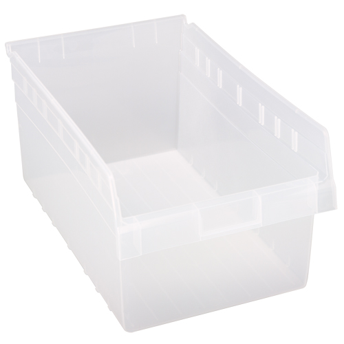 Bacs pour &eacute;tag&egrave;re Store-Max, 11-1/8" la x 8" H x 17-7/8" p, Transparent, Capacit&eacute; 56 lb R.M.G. Prévention