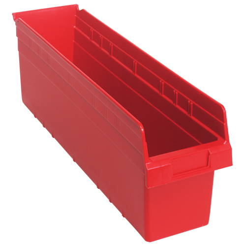Bacs pour &eacute;tag&egrave;re Store-Max, 6-5/8" la x 8" H x 23-5/8" p, Rouge, Capacit&eacute; 68 lb R.M.G. Prévention