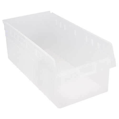 Bacs pour &eacute;tag&egrave;re Store-Max, 11-1/8" la x 8" H x 23-5/8" p, Transparent, Capacit&eacute; 68 lb R.M.G. Prévention
