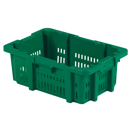 Food Handling Plastic Stack-N-Nest Container, 16" x 23.9" x 8.8", Green R.M.G. Prévention