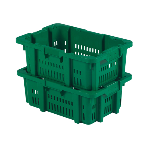 Food Handling Plastic Stack-N-Nest Container, 16" x 23.9" x 8.8", Green R.M.G. Prévention