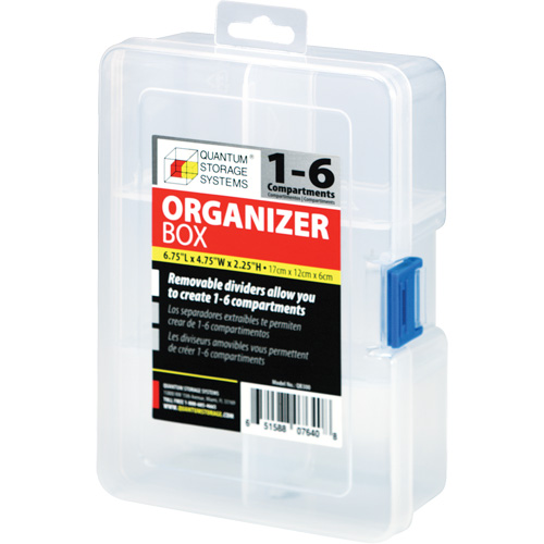 Plastic Compartment Box, 4.75" W x 6.75" D x 2.25" H, 6 Compartments R.M.G. Prévention